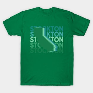 Stockton California Green Repeat T-Shirt